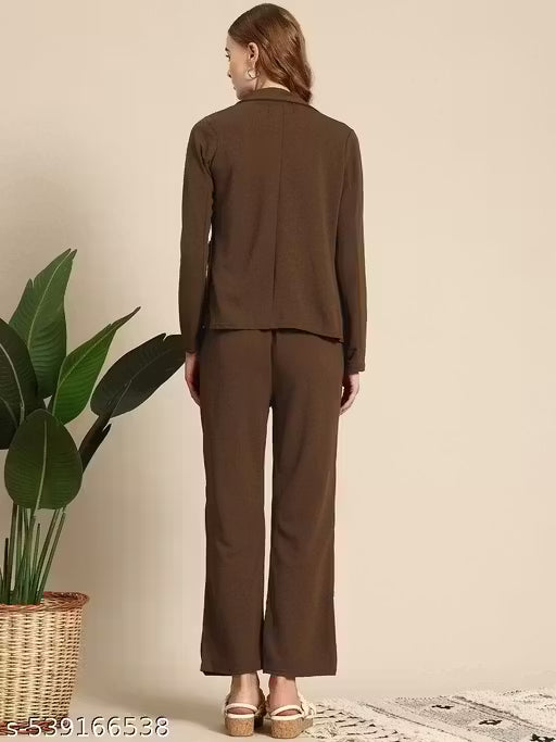 BVM Women Business Suits Shawl Lapel Office Work Pantsuits 3 Piece Set