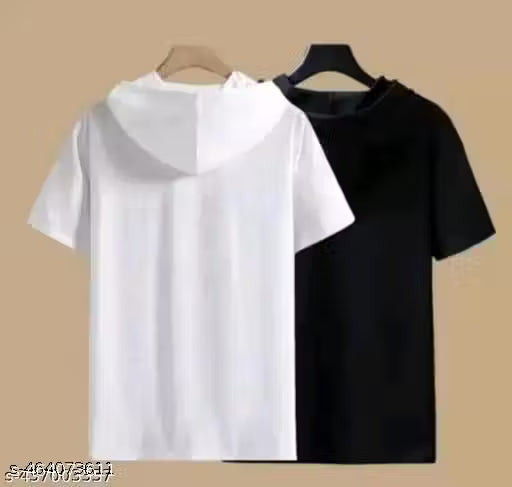 Men Printed Hooded Neck Polyster Tshirt