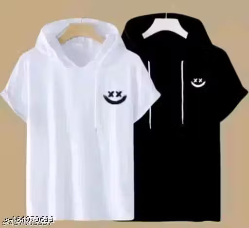 Men Printed Hooded Neck Polyster Tshirt